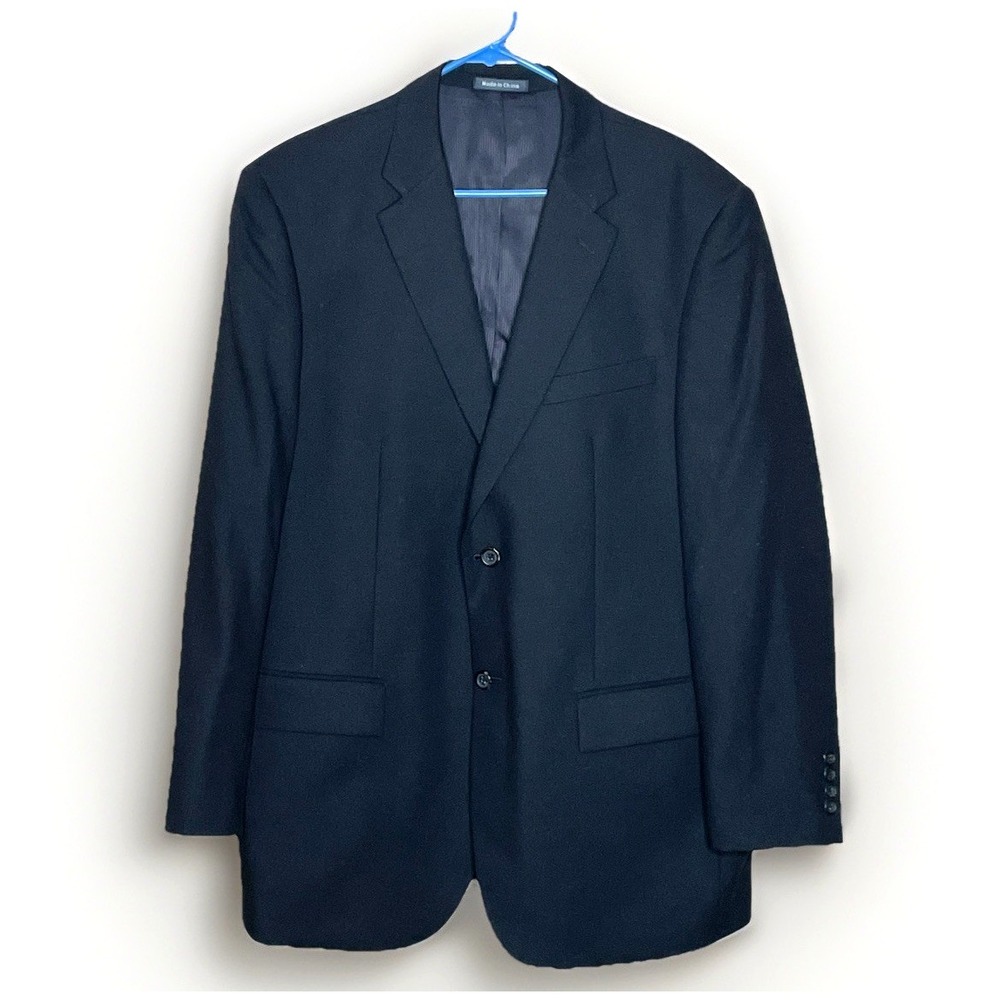Pronto Uomo Platinum Traveller Blazer Mens 42R Short Black Comfortemp Wool Blend